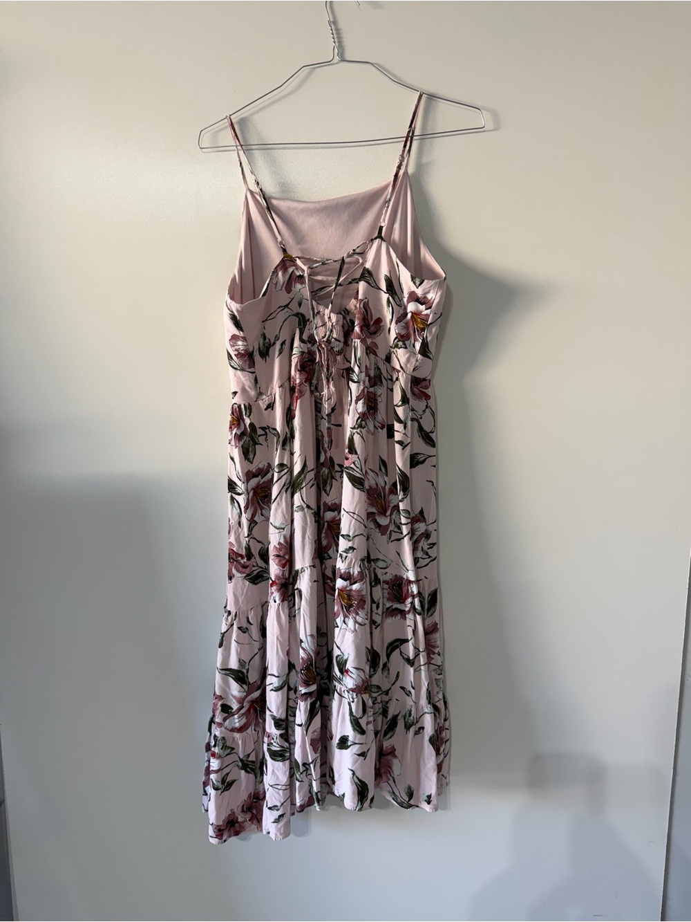 Xhilaration Light Pink Floral Midi Dress with Spaghetti Straps - Picture 2 of 4